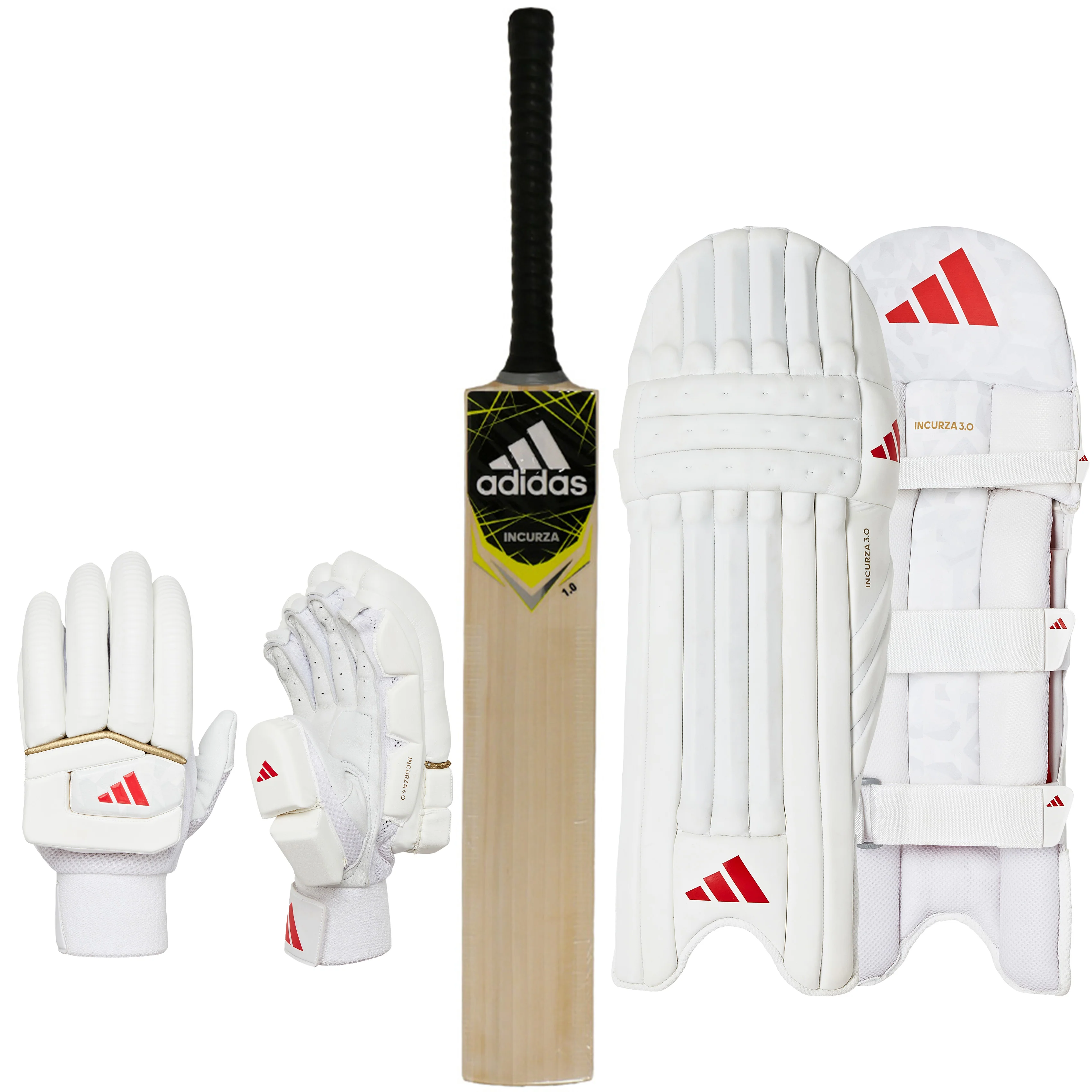 Adidas Incurza 2.0 Junior Cricket Bat, Gloves & Pads Bundle