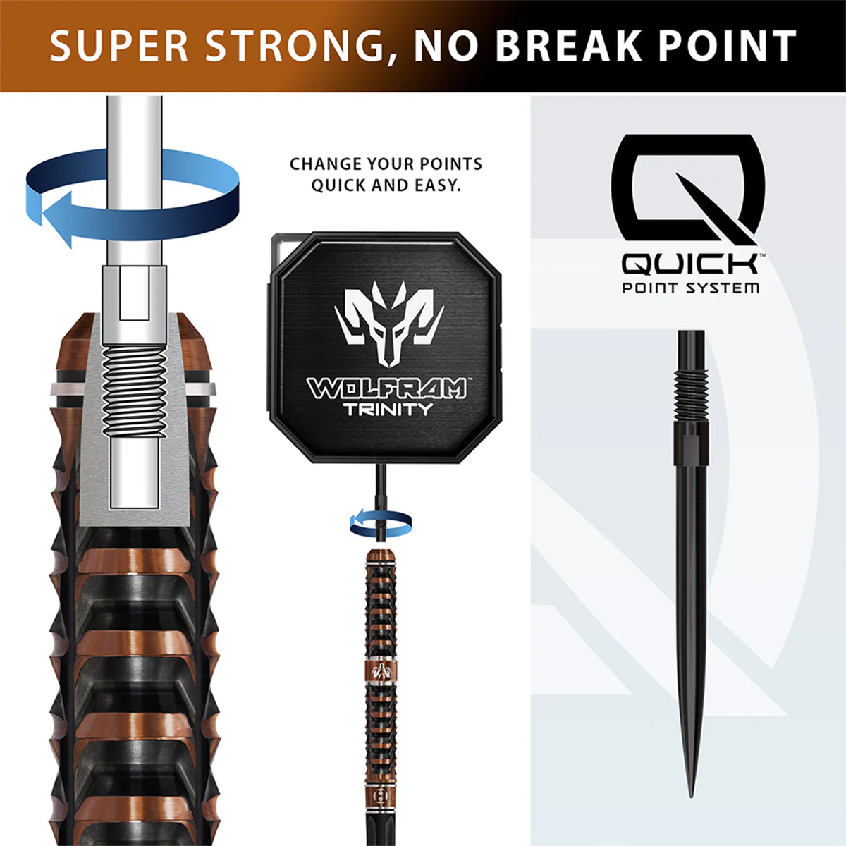 Harrows Wolfram Trinity 97% Steel Tip Darts - Image 2