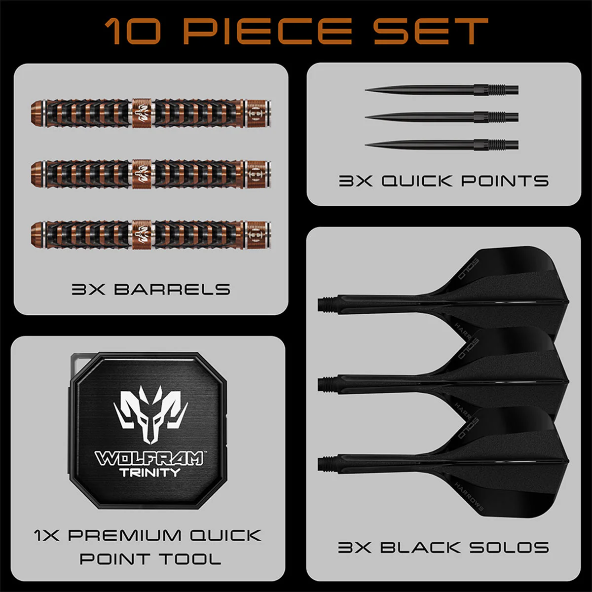 Harrows Wolfram Trinity 97% Steel Tip Darts - Image 7