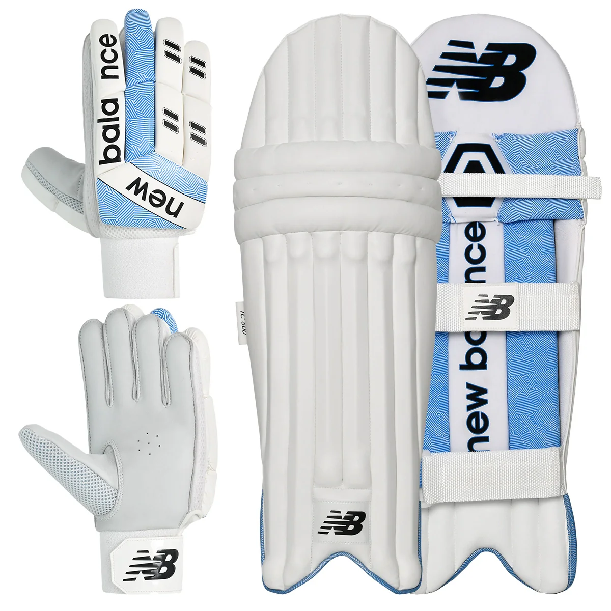 New Balance TC 500 Cricket Batting Gloves & Pads Bundle - 2026